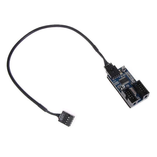 9-pins USB Header Splitter 1 til 2 Hun Forlengelseskabel Kort For Hovedkort