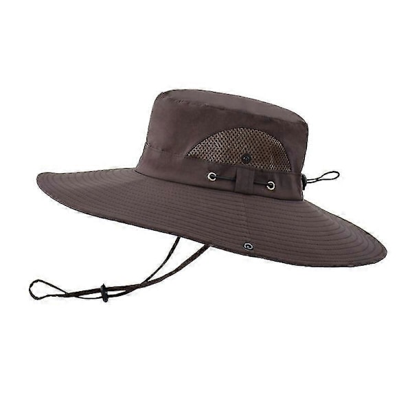 Solhatt för män, vattentät bredbrättad bucket hat UV-skydd boonie hat för fiske vandring trädgård strand 1 st, marinblå)