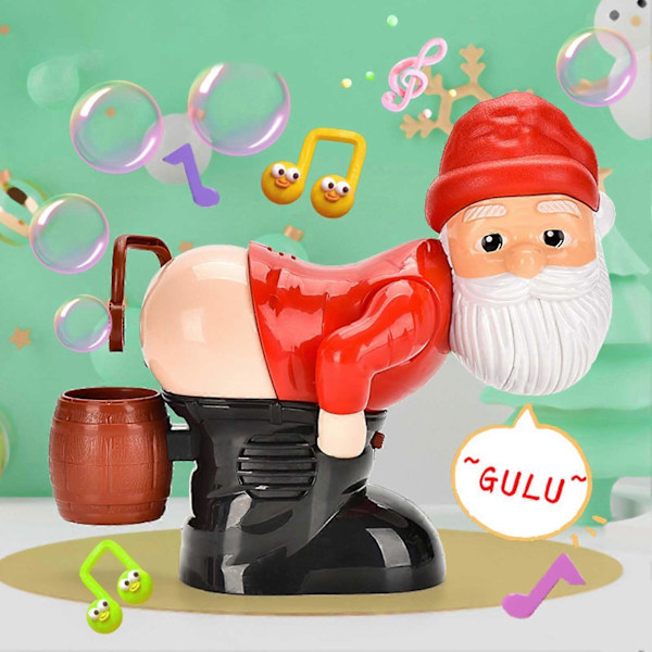 Automatisk Tomte-Fjärtande Bubbelmaskin Bärbar Utomhusfestleksak Blåsare Leksaker för Julparty Presentleksaker Santa Claus