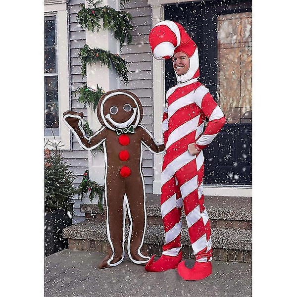 Isad Gingerbread Man Kostym för Vuxna, Julgodis Kostym S