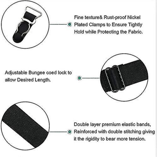 Justerbara Strumpbyxor Clip Elastiska Dubbelriktade Låga Strumpband Anka Näbb Spänne Halksäkra Strumpor Bälte Fäste Remmar Skjorta Hållare Låsning
