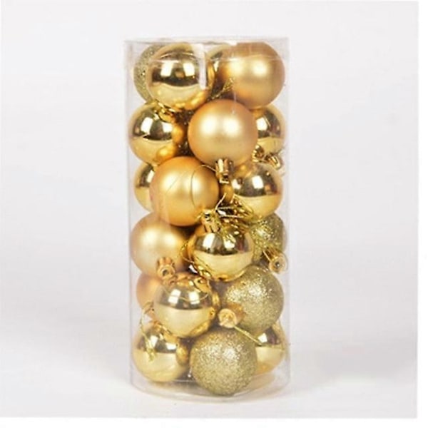 JWL-PGY 24 st Julkulor Julgransdekorationer Julpynt 3cm/4cm/6cm/8cm Polystyrenboll USA Nyårsgåvor Hem A Gold 4cm