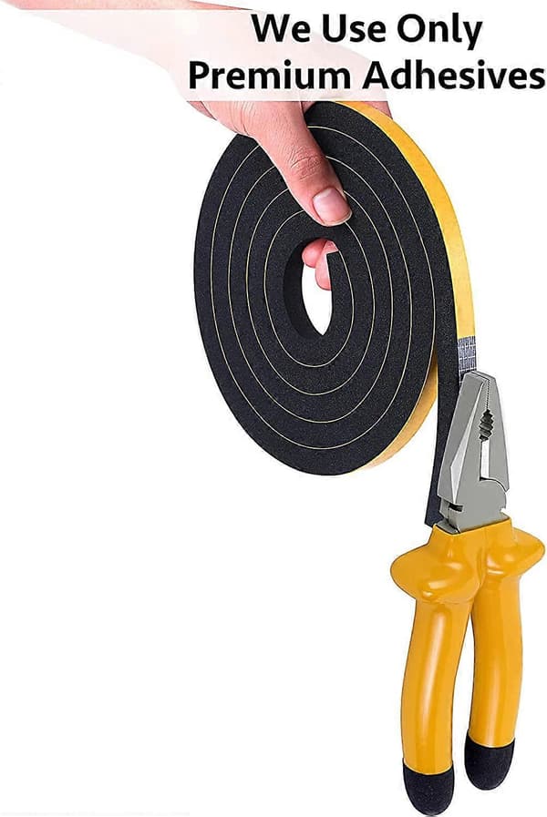 Selvklebende skumtape for tetting 6mm (B) x 3mm (T) 3 ruller, totalt 15m lang