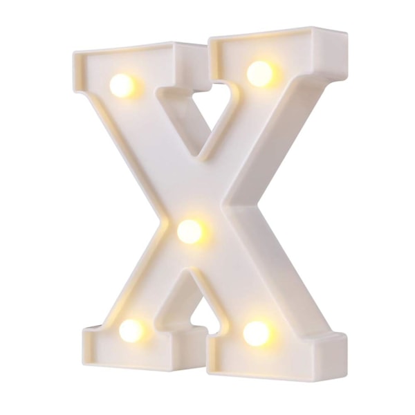 ZHOUBA LED Bokstavslampa Strömbrytare Design Vattentät Alfabet Bokstav Nattlampa för Fest Klubb Bar X