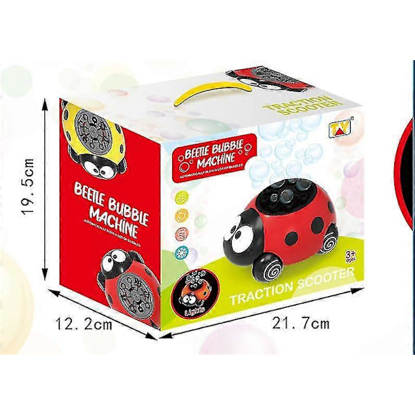 Nyckelpiga Bubbelmaskin (röd) 3000+ Bubbel Per Minut