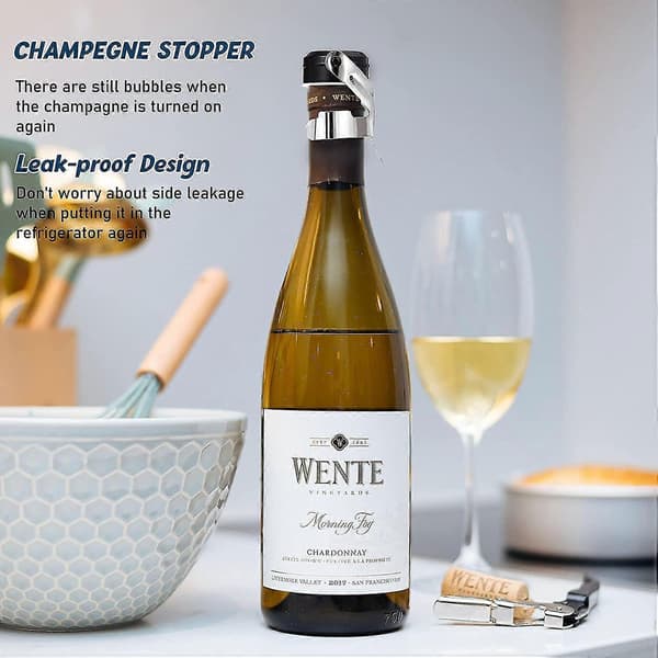 Champagnepropper i rustfrit stål, vinflaskepropper, genanvendelig champagneprop 8 Pcs