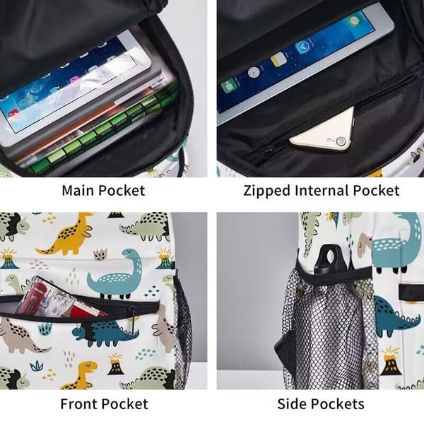 Minecraft Backpack for Boys | Black School Bag for Kids | Green Creeper Zombie Skeleton Enderman & Cave Spider
