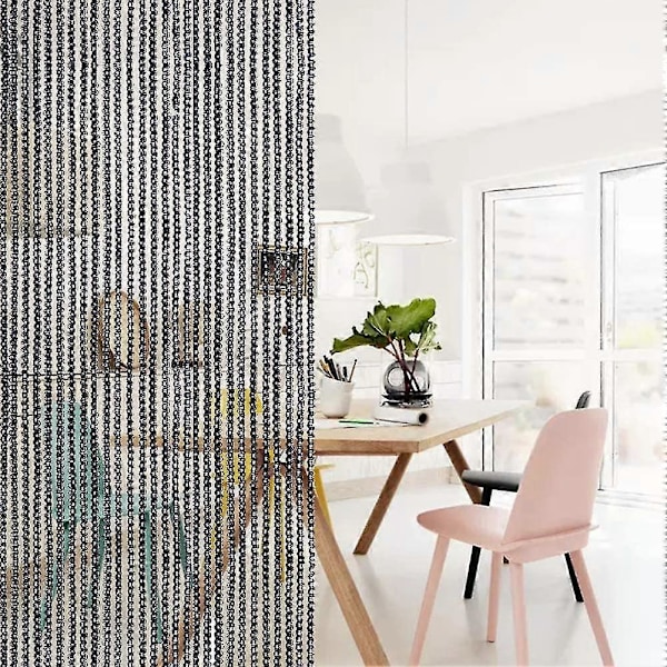 Strängdörrgardin Skärm Stränggardin För Dörröppningar Avdelare Eller Fönstergardinpanel 39\"x78.5\" (svart)