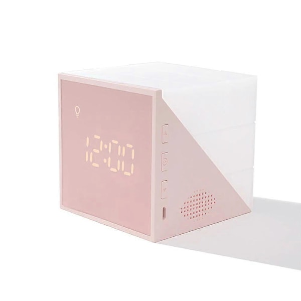 Ny Sunrise Väckningslampa Väckarklocka Färgglad Nattlampa Solnedgång Smart Ljudkontroll Lampa Timer Termometer Batteridriven C