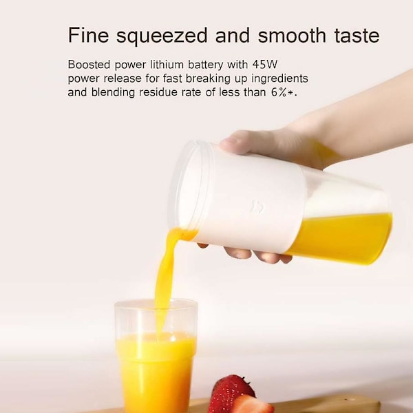 MIJIA Portabel Blender Personlig Storlek USB 2600mAh Uppladdningsbar Fruktmixer 300ml Smoothie