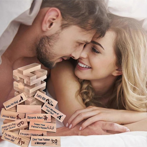 48 st Super Naughty Block Tower Spel för Vuxna Par Aktiviteter & Dejtkvällar Idéer Blockspel