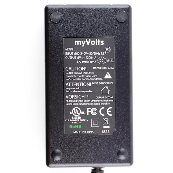 12V myVolts ersättningsströmförsörjning kompatibel med LaCie Design by FA Porsche V.2 250GB FireWire 400 extern hårddisk