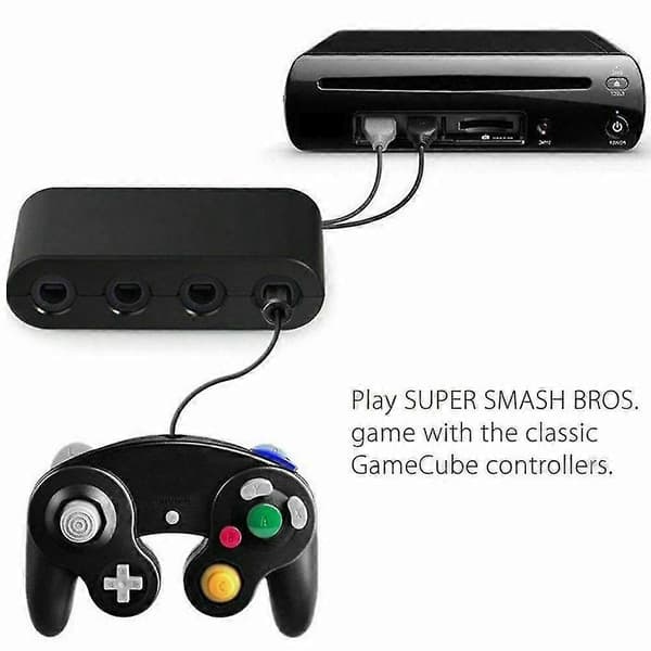 4-Port Kontrolleradapter for Nintendo GameCube til Switch & Wii U & PC