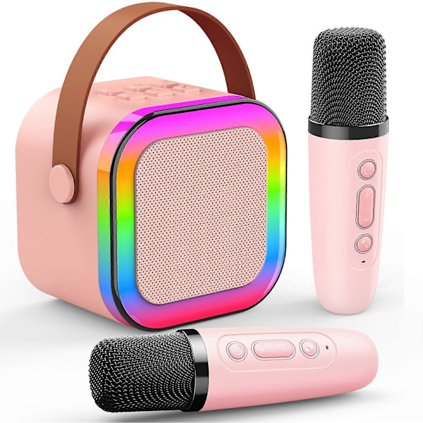 Karaokemaskin med 2 mikrofoner, födelsedagspresenter för flickor, leksaker, presenter för flickor, mikrofoner för barn, leksaker för flickor, födelsedagspresenter, mikrofoner