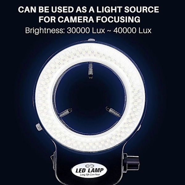 144 LED Miniscope Ring Light Ring Light 0 - 100% Justerbar Lampe Til Miniscope Ring Light S202412301