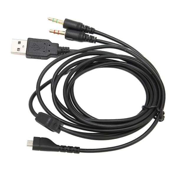 USB og 3,5 mm lydkabel med lys for SteelSeries Arctis hodetelefoner