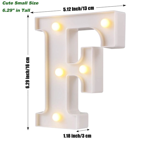 ZHOUBA LED Bokstavslampa Strömbrytare Design Vattentät Alfabet Bokstav Nattlampa för Fest Klubb Bar F
