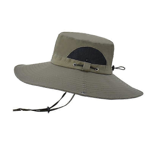 Solhatt för män, vattentät bredbrättad bucket hat UV-skydd boonie hat för fiske vandring trädgård strand 1 st, marinblå)
