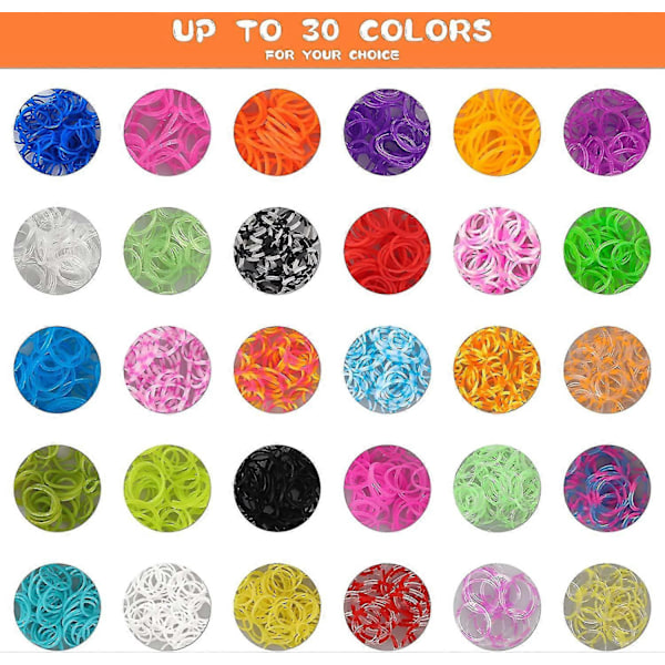 2500+ Loom Bands Kit, 30 Färger Loom Gummiband För DIY Påfyllning Armbandstillverkning Hantverkspaket, Loom Twist Bands Med Fler Tillbehör I Förvaringslåda