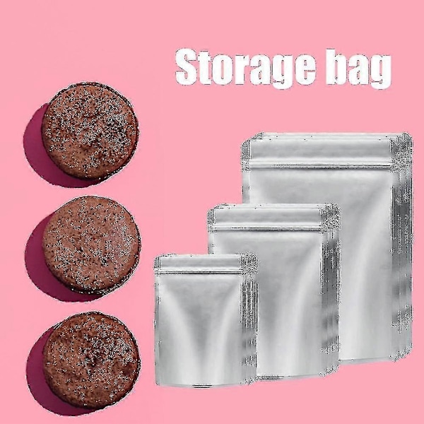 50-pack Mylar-påsar för matförvaring med syreabsorberande återförslutningsbara spannmål nötter (FMY)