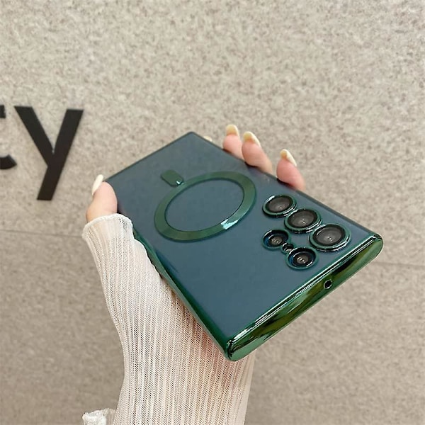 Skal för Samsung Galaxy S21 Ultra Kompatibelt med Magsafe Trådlös Laddning, med Kameraskydd Transparent för Samsung Galaxy S21 Ultra Mjukt Skal