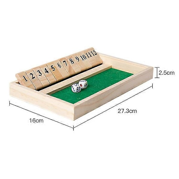 Shut The Box 2 Spelare Spel För Bar Spritspel Tärning Med Fami Strategi C Spel 21x14.5x2.5cm (