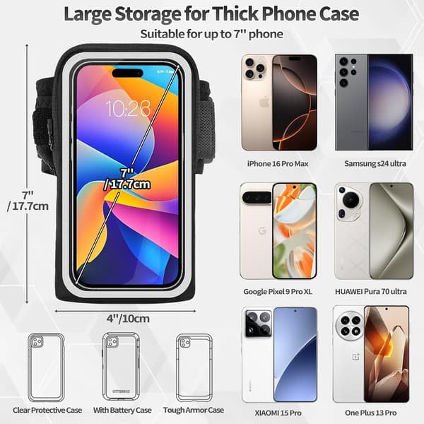 2025 Seneste model armbåndstelefonholder til løb, underarmsarmbånd, løbearmbånd med kortlomme til iPhone Pro Max Plus (1