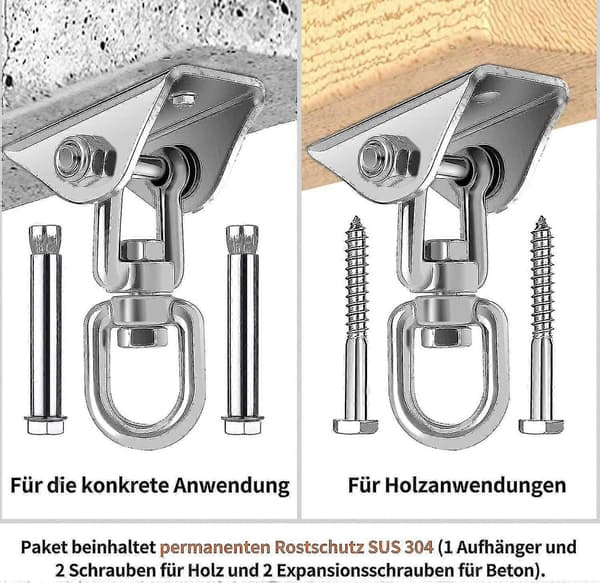 Hook 180 Swing, Rustfritt Stål, Tøff Takmontering Opp Til