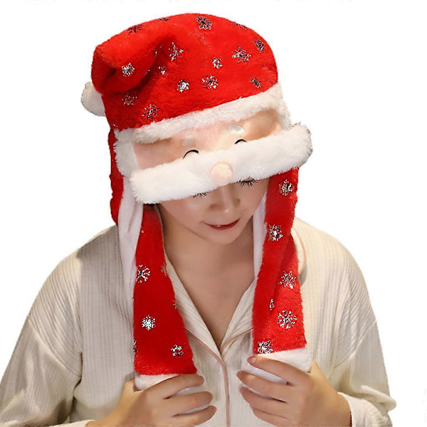 Söt Älg Snögubbe Hatt Rörlig Airbag Öra Plysch Huvudbonad Kawaii Julboll Hatt Santa snowflake hot