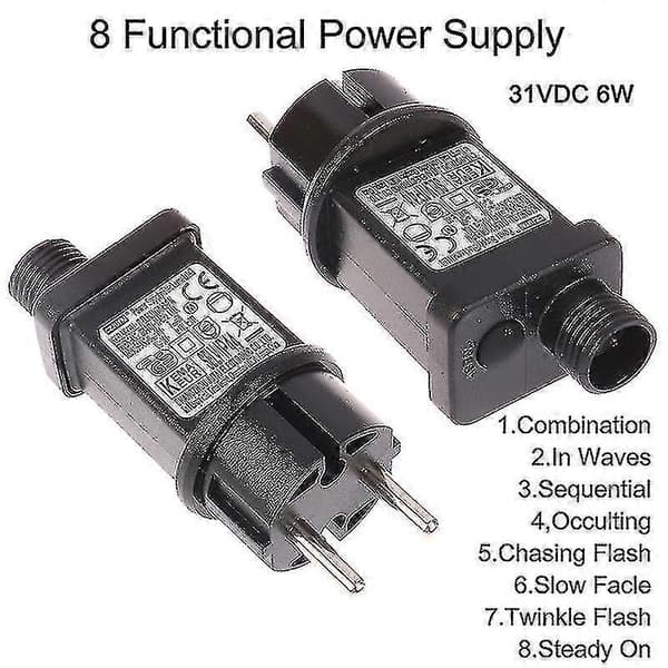 AC 220V til 31VDC 6W 8 Funktionel Selv LED Lampe Driver EU Stik Switch Adapter (FMY)
