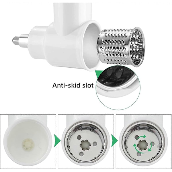 Skivare Rivjärn Tillbehör för Kitchenaid Mixer, Skivartillbehör för snabb skivning av grönsaker till sallader, potatis