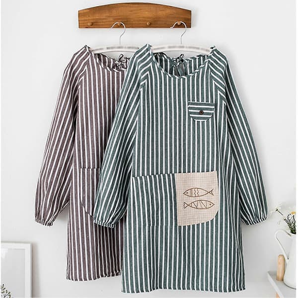 Förkläde Hudvänlig Oljetät Polyester Bomull Justerbara Remmar Vuxen Förkläden För Matlagning Light Grey