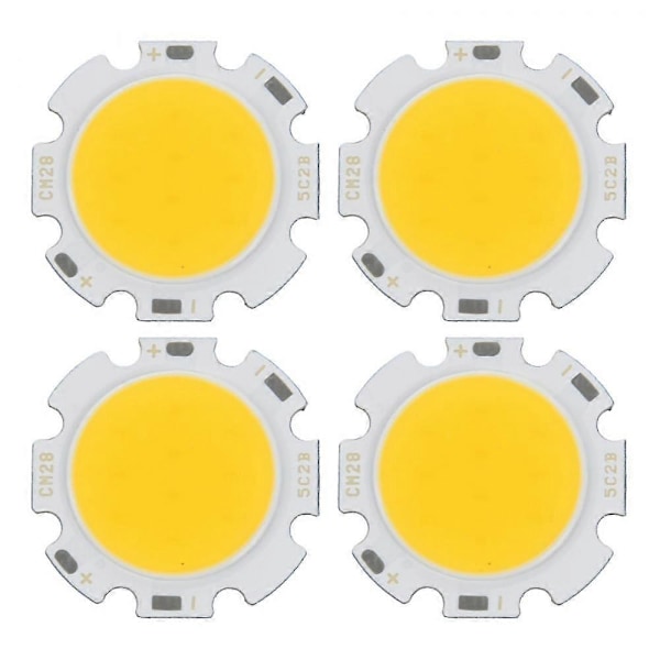 4x 5w Chip Ljus Rund Cob Super Stark Led Lampa Glödlampor Varmvit Dc15-17v LMW