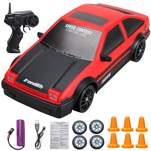 2.4g Drift Rc Bil 4wd Rc Drift Bil Leksak Fjärrkontroll Gtr Modell Ae86 Fordon Bil Rc Racing Bil Leksak För Barn Julklappar Fk