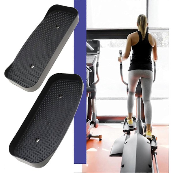 1 Par Elliptiska Träningspedaler Plast Träningsutrustning Tillbehör Kompatibla med XS Sports Crosstrainer Svart