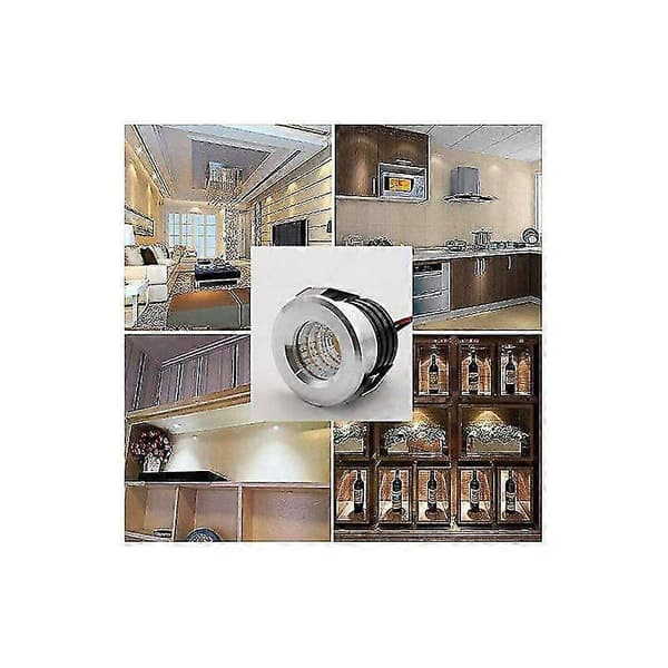 Sett med 4 mini LED downlights, 3 W, varmhvit Hvit