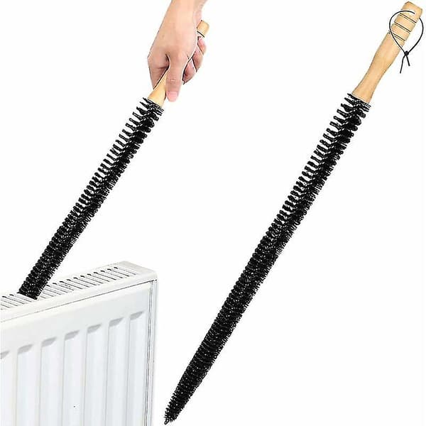 Radiatorbørste - Med langt, fleksibelt trehåndtak - Myk bustbørste 2 stk