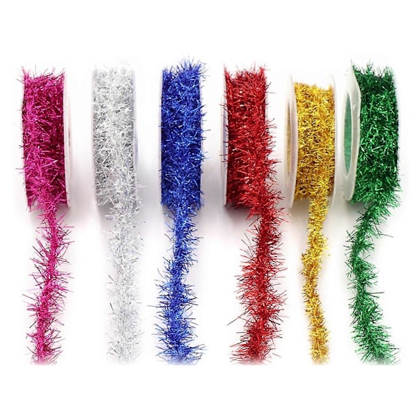 Glittergirland 1,5m Metallisk Girland Juldekoration Red