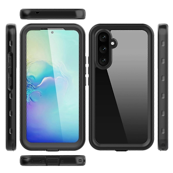 För Samsung Galaxy A54 5G RedPepper Transparent Prickig Stöttålig Vattentätt PC + TPU Mobilskal