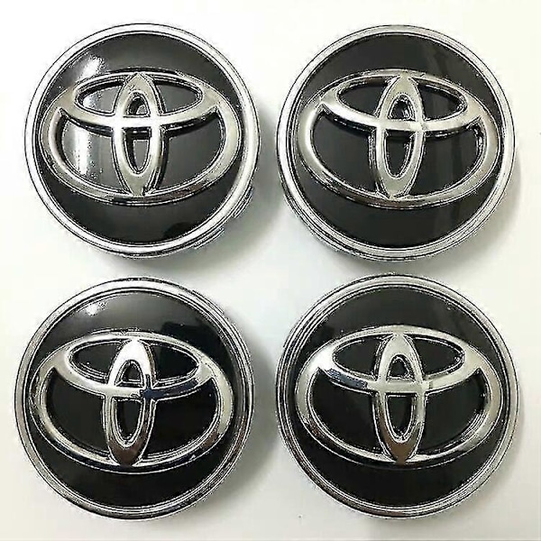 Toyota 4 62mm Hjulcentrum Navkapsel För Logotyp Märke Svart