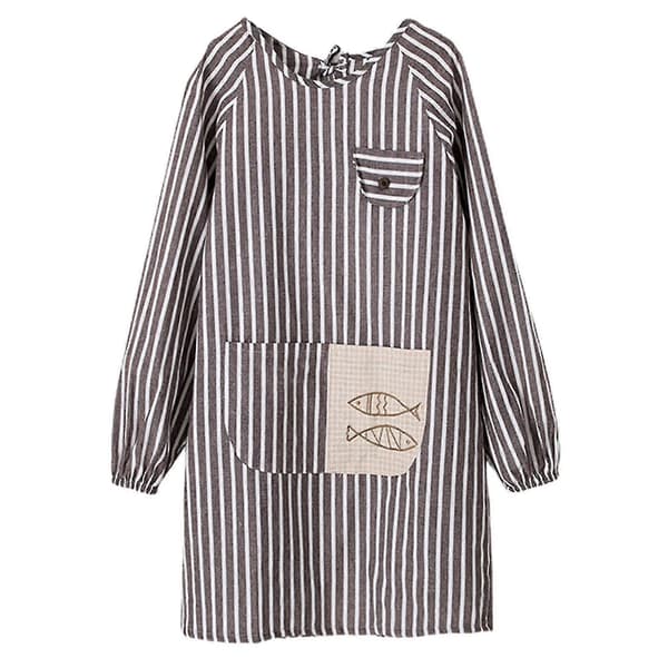 Förkläde Hudvänlig Oljetät Polyester Bomull Justerbara Remmar Vuxen Förkläden För Matlagning Light Grey