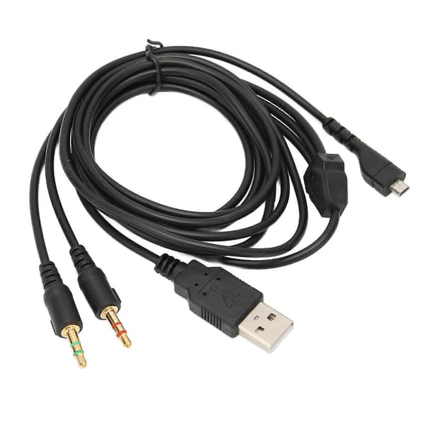 USB og 3,5 mm lydkabel med lys for SteelSeries Arctis hodetelefoner