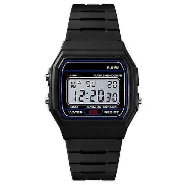 F-91W Analog Digital Motion LED Silikonerem Multifunktionelt Elektronisk Ur