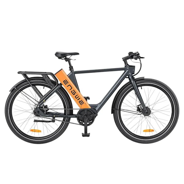 ENGWE P275 Pro Elektrisk Cykel – Høj Indstigning – Kulfiberremdrift – 27.5 Tommer – 250W Motor – 260 km Rækkevidde – Hydrauliske Skivebremser - Orange