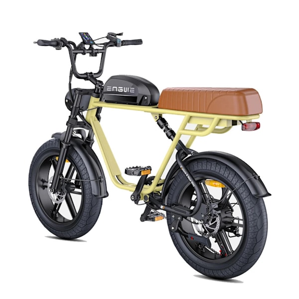 ENGWE M1 Elektrisk Fatbike - Enkelt Batteri - 20 Tommer - 250W Motor - 7 Gear - 90 km Rækkevidde - Hydrauliske Skivebremser - Yellow