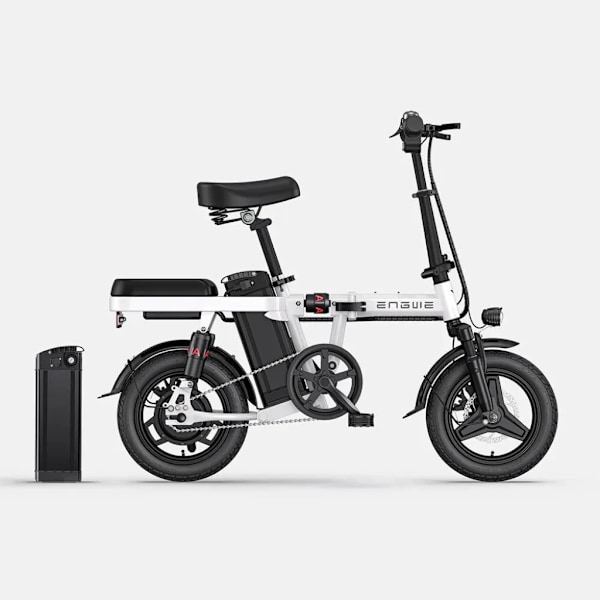 ENGWE T14 Elektrisk Sammenklappelig Cykel - Letvægtsdesign - 14 Tommer - 250W Motor - 42 km Rækkevidde - Mekaniske Skivebremser - White