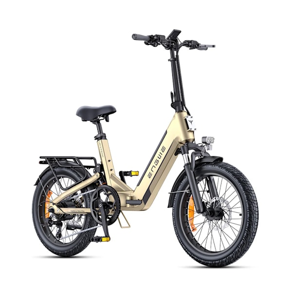 ENGWE L20 3.0 Boost Elektrisk Hopfällbar Cykel - Elcykel - 20 Tum - 250W Motor - 7 Växlar - 135 km Räckvidd - Hydrauliska Skivbromsar - Guld