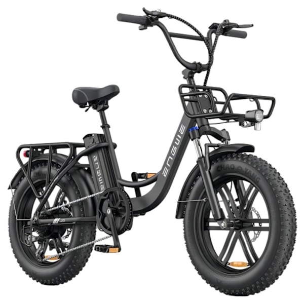 ENGWE L20 Boost Sähköinen Fatbike - Sähköpyörä - 20 Tuumaa - 250W Moottori - 7 Vaihdetta - 126 km Toimintasäde - Mekaaniset Levyjarrut - Black