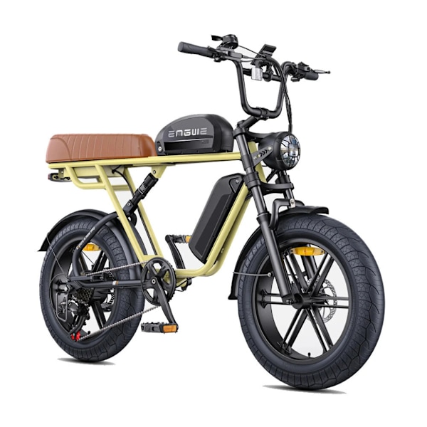 ENGWE M1 Elektrisk Fatbike - Dobbelt Batteri - 20 Tommer - 250W Motor - 7 Gear - 170 km Rækkevidde - Hydrauliske Skivebremser - Yellow