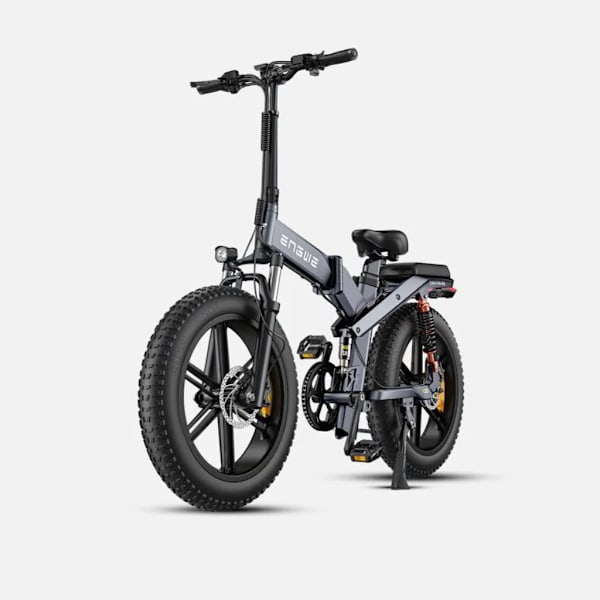 ENGWE X20 Elektrisk Hopfällbar Cykel - Fatbike - Dubbla Batterier - 20 Tum - 250W Motor - 8 Växlar - 150 km Räckvidd - Hydrauliska Skivbromsar - Grå